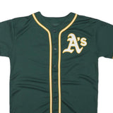 MAJESTIC Mens Green & Yellow Oakland Athletics Baseball Jersey S Short Sleeve