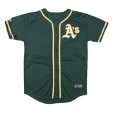 MAJESTIC Mens Green & Yellow Oakland Athletics Baseball Jersey S Short Sleeve