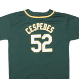 MAJESTIC Mens Green & Yellow Oakland Athletics Baseball Jersey S Short Sleeve