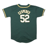 MAJESTIC Mens Green & Yellow Oakland Athletics Baseball Jersey S Short Sleeve