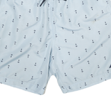 NAUTICA Mens Casual Blue & Navy Animal Print Relaxed Fit Shorts L W32 Drawstring