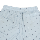 NAUTICA Mens Casual Blue & Navy Animal Print Relaxed Fit Shorts L W32 Drawstring
