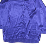 SECRET TREASURES Womens Blue Silk Shirt Long Sleeve Collared M Satin Top