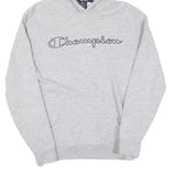CHAMPION Mens Grey Hoodie S Cotton Pullover Casual Sports Sweatshirt