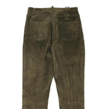 Womens Slim Fit Suede Brown Slim Tapered Trousers W29 L28 Leaf Patch