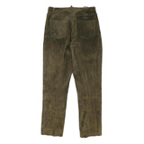 Womens Slim Fit Suede Brown Slim Tapered Trousers W29 L28 Leaf Patch