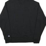CHAMPION Mens Black Pullover Hoodie M Cotton Blend Classic Logo Hooded