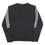ADIDAS Mens Black Sweatshirt Crew Neck S Cotton Blend Casual Sportswear