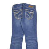 ARYIA Womens Blue Regular Bootcut Denim Light W32 L30 Detailed Stitching Zip
