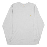 CARHARTT Mens Grey Long Sleeve Crew Neck T-Shirt XL Pocket Cotton Workwear