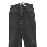 LEVI'S 505 Mens Jeans Black Regular Straight Denim Raw W33 L26 Distressed Hem