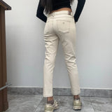 Guess Skinny Jeans - 32W UK 10 Beige Cotton