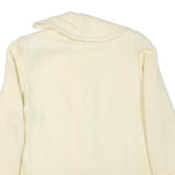 Womens Cream Button Jacket M Polyester Blend Plain Classic Fit Lightweight