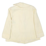 Womens Cream Button Jacket M Polyester Blend Plain Classic Fit Lightweight
