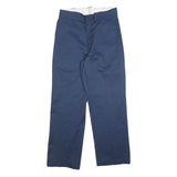 DICKIES Mens Regular Fit Blue Cotton Blend Straight Leg Trousers W32 L30