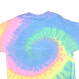 COLORTONE Mens Blue & Yellow Tie Dye Graphic T-Shirt XL Short Sleeve Crew Neck