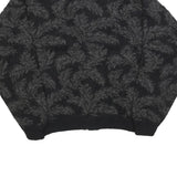 BACHRACH Womens Black & Grey Patterned Button Up Jumper M Knitwear Elegant