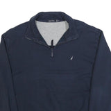NAUTICA Mens Navy Blue Half Zip Sweatshirt XL Cotton Blend Casual Pullover