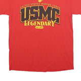 FRONTLINE Mens Red USMC Legendary Graphic T-Shirt M Short Sleeve Crew Neck