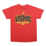 FRONTLINE Mens Red USMC Legendary Graphic T-Shirt M Short Sleeve Crew Neck