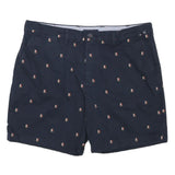 TOMMY HILFIGER Mens Shorts Navy Blue Cotton Blend Casual XL W38 Embroidered