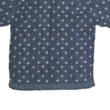 DOCKERS Mens Blue Printed Cotton Shirt XL Casual Button Front Short Sleeve