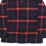 LAUREN RALPH LAUREN Womens Navy & Red Checked Wool Zip Jacket S Woven Casual