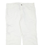 DICKIES Womens White Regular Fit Straight Denim Jeans Cotton Blend W42 L29