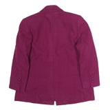 Womens Maroon Classic Jacket M Polyester Button Closure Plain Smart Fashion