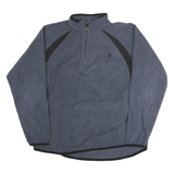 CHAMPION Mens Blue & Black Plain Half Zip Pullover Jumper L Sportswear