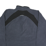 CHAMPION Mens Blue & Black Plain Half Zip Pullover Jumper L Sportswear