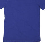 CHAMPION Mens Blue Cotton Blend T-Shirt S Short Sleeve Crew Neck Logo Print