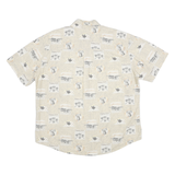 WOOLRICH Mens Beige Adventure Print Cotton Shirt L Casual Lightweight Summer