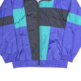 PUMA Mens Blue Teal Black Retro Track Jacket M Polyester Blend Colourblock Zip