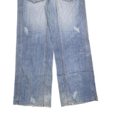 BONSAE Mens Relaxed Blue Denim Light W32 L32 Casual Zip Jeans