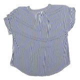 GAP Womens Blue & White Striped Top Short Sleeve V-Neck M Lightweight Casual