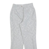 TREND Womens Polyester Blend Grey Regular Fit Straight Leg Trousers W25 L28