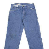 DICKIES Mens Jeans Blue Regular Straight Denim W30 L31 Workwear Zip Closure
