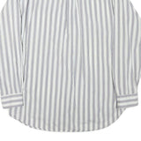 FALCONALLE Mens White & Grey Striped Shirt M Classic Cotton Blend Long Sleeve