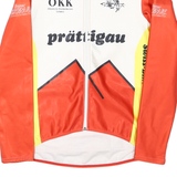 Mens Orange & White Casual Jacket M Polyester Blend Zip Plain Cycling Style