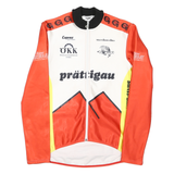 Mens Orange & White Casual Jacket M Polyester Blend Zip Plain Cycling Style