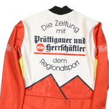 Mens Orange & White Casual Jacket M Polyester Blend Zip Plain Cycling Style