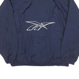 REEBOK Mens Navy Blue Training Zip Jacket XL Nylon Plain Sportswear