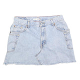 LEVI'S Womens Blue Denim Mini Skirt Cotton Raw Hem Pockets Size M