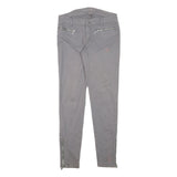 MICHAEL KORS Womens Cotton Blend Grey Slim Skinny Trousers W28 L29 Zip Pocketed