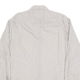 PIERRE BALMAIN Mens White Printed Cotton Blend Shirt XL Stylish Modern Fit