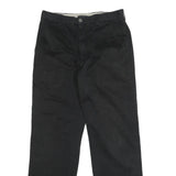 DOCKERS Mens Black Regular Fit Straight Leg Trousers W30 L31 Cotton Blend Zip