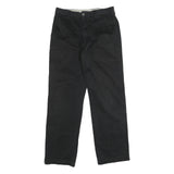 DOCKERS Mens Black Regular Fit Straight Leg Trousers W30 L31 Cotton Blend Zip