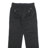 DOCKERS Mens Black Regular Fit Straight Leg Trousers W30 L31 Cotton Blend Zip