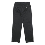 DOCKERS Mens Black Regular Fit Straight Leg Trousers W30 L31 Cotton Blend Zip